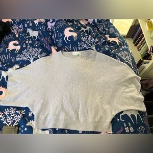 Anthropologie Pilco Light Gray Crew Neck Sweater